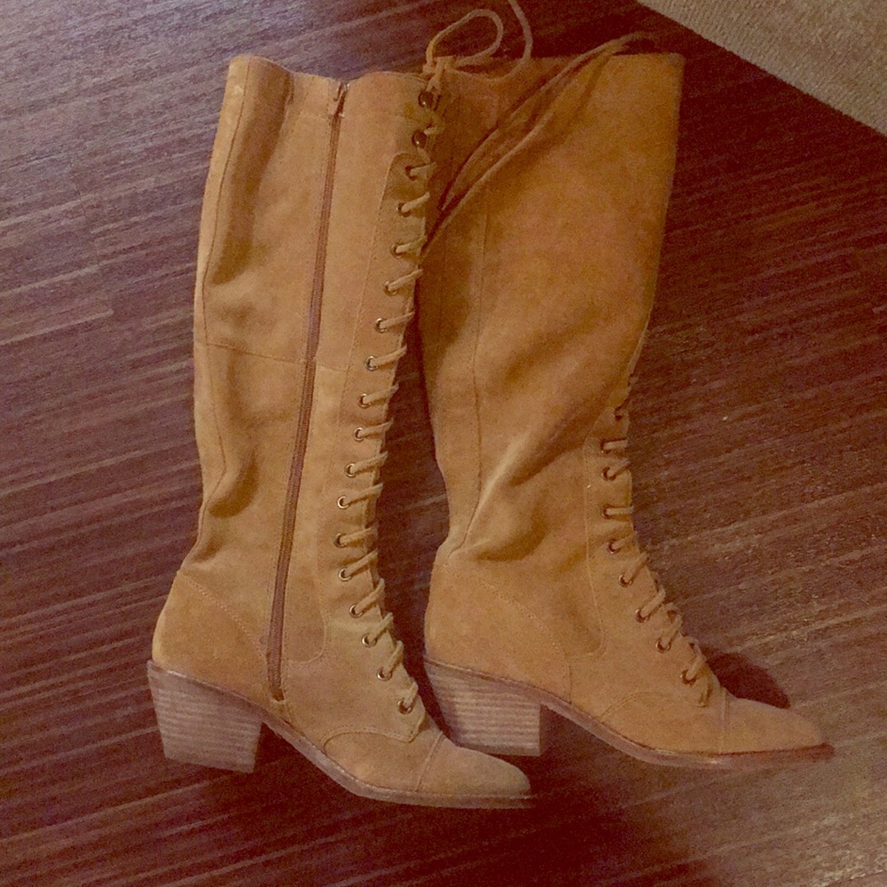 Brown high boots